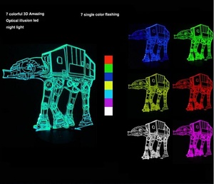 Veilleuse décorative multicolore pour bébé Lampe optique 3D <span class=keywords><strong>Deadpool</strong></span> <span class=keywords><strong>Spiderman</strong></span> Soldats Chien Double Face Crâne Cupidon Amour - Product Image 2