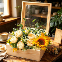Boîte en bois de pin non fini avec couvercle transparent à fenêtre et loquet métallique pour le rangement de souvenirs et cadeaux