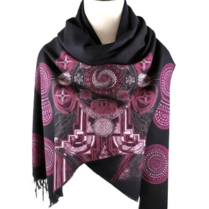 Bufanda Pashmina de Cachemira Suave con Diseño Personalizado, Accesorio para Fiestas de Música Rave de Invierno, Chal con Borlas, Excelente Regalo - Product Image 3