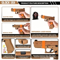 Pistolet à hydrogel G19x Gun Metal Gelblaster Gun Goy Guns pour adultes