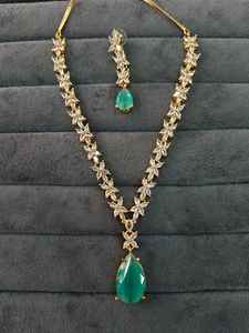 Conjunto de aretes de collar de fiesta exquisito de lujo Joyas rojas con circón Chapado en oro Oro amarillo Elegante de moda - Product Image 6