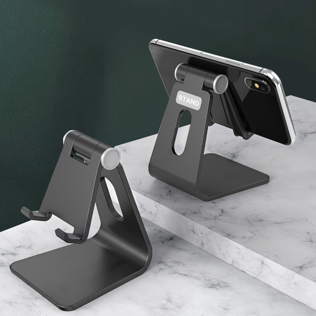 Supplier Mini Chair Fully Adjustable Desktop Folding ABS Plastic Cell Mobile Phone Holder Foldable Bracket Stand with Ring