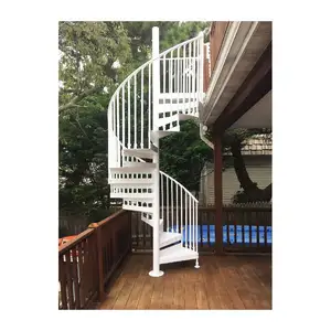 Ace Stylish Outdoor Attic Use Galvanized Steel Spiral Stairs Metal Staircase Wrought Iron Spiral Stairs