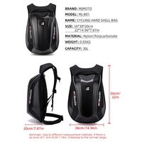 MJMOTO Sac à Dos Moto Coque Rigide en Fibre de Carbone Réfléchissant Imperméable pour Conduite Course Motocross Voyage Bagage