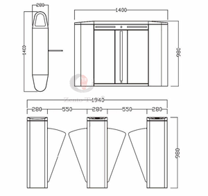 Zento nuovo arrivo IC ID riconoscimento facciale QR codice Flap tornello con Anti-collisione Anti-pizzico Anti-Tailgating - Product Image 6