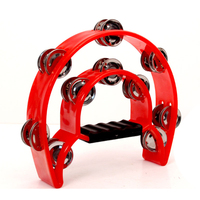 Wholesale Percussion Instruments Half Moon Double Ring Plastic Tambourines for Sale