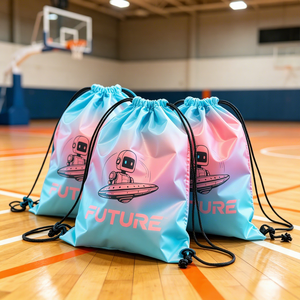 Nuevas Bolsas con Cordón y Logotipo Personalizado, Bolsas Promocionales de Poliéster con Cordón, Bolsa Deportiva con Cordón para Baloncesto - Product Image 1