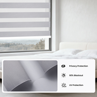 Persianas Automatizadas Motorizadas Tipo Zebra para Ventanas, Sin Necesidad de Perforación, Fácil Instalación, Control Remoto Inteligente de Alta Calidad