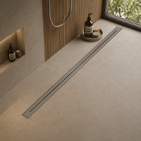 Caniveau de douche linéaire en acier inoxydable de 600 mm de long, longueur personnalisable, drain de sol invisible, style étroit pour hôtel