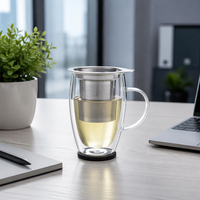 Tasse à thé en verre transparent WELAND avec infuseur pour le thé en feuilles