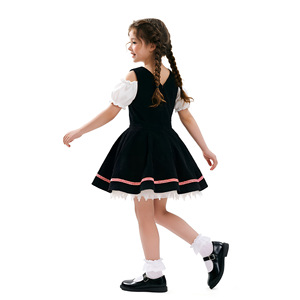 Vestido Tradicional Bávaro Yi Xiaoyi para Niñas, Color Negro, Conjunto de Disfraz para Oktoberfest con Etiqueta, Número de Pieza 8124 - Product Image 4