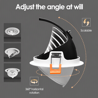 Projecteur mural LED encastré 15W 30W CRI90 80lm/W, lampe de plafond rotative anti-éblouissement profond 15 ° /24 ° /36 Sable blanc + Sable noir