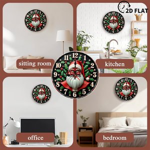 Round Wooden Wall <b>Clock</b> 25cm Quiet Movement Home Office Decor <b>Clock</b> - Product Image 3