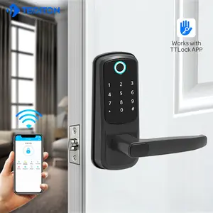Ttlock APP Anti Maling, Kunci Pintu Digital Sidik Jari Biometrik Elektronik Otomatis untuk Alexa Google Home