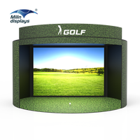Cage de formation de simulateur de golf intérieur extérieur de nouveau design avec tente de tir et écran de projecteur pour la pratique du golf en salle