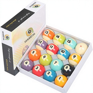YANMEIYA Bola de Billar de Resina Elegante Diamante Negro Estándar Chino Ocho 8 Bola de Cristal Grande Bola Blanca de Una Sola Cara para Snooker en Oferta - Product Image 1