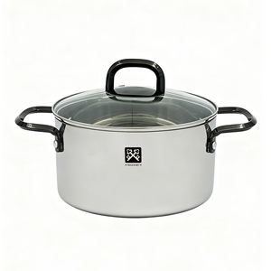 Altın anahtar özel Logo mevcut parlak düz vücut çift delikli kapak TENCERE SETİ paslanmaz çelik üç katlı kazan - Product Image 2