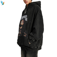 Sweat-shirt graphique surdimensionné Hip Hop Rap pour homme, vintage, noir, effet délavé, portrait de Snoop Dogg