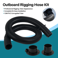 Kit de tuyau de rigging hors-bord de 2 pouces et 5 pieds, protection de câble de moteur marin, tube ondulé en PVC avec brides résistantes aux UV