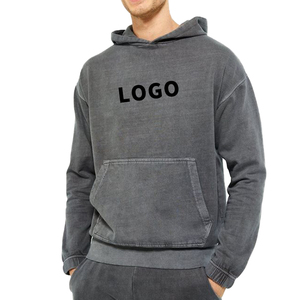 เสื้อฮู้ดสำหรับผู้ชายผ้าฟลีซผ้าฝ้าย100% กันรอยยับปักแบบสวมหัวระดับพรีเมียมสำหรับฤดูใบไม้ร่วง - Product Image 3