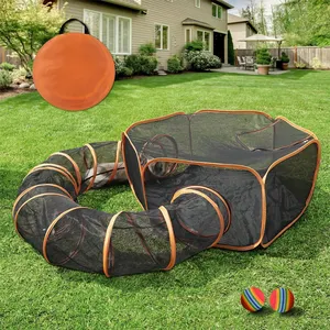 Collapsible Pet Tent Cat Playing Tunnel Interactive Pet Nest With Outdoor Pet Compound Play House