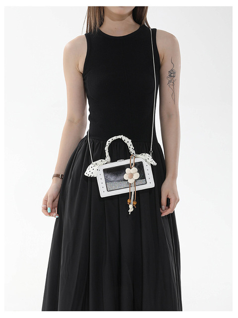 Personalized Creative Camera Horizontal Box Purse Clutch Fashion Transparent Luxury Women Phone Shoulder Bag for Pins Display