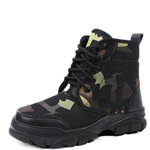 รองเท้าบูทหิมะฤดูหนาวสำหรับผู้ชาย แบบหุ้มข้อสูง บุขนหนา อุ่นสบาย รองเท้าผ้าฝ้ายสำหรับใส่กลางแจ้ง กันความหนาว รองเท้าส้นกลาง สีพื้น - Product Image 3