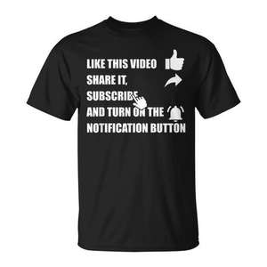 T-shirt Vlogger : Partagez, abonnez-vous et activez les notifications - Product Image 1
