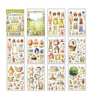 Livres d'autocollants à thème transfrontalier pour enfants, à faire soi-même, avec des costumes d'animaux en papier, vente en gros - Product Image 6