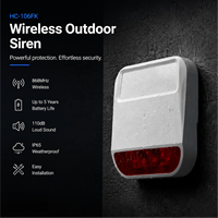 Sirena Inalámbrica para Exteriores, Alimentada por Batería, Sistema de Alarma de Seguridad, Luz Estroboscópica Intermitente, Sonido de Alarma para Hogar y Comercios, Alarma Antirrobo