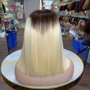 Pelucas de Cabello Humano Corto Estilo Bob, Color Piano, Liso Extremo, Cierre de Encaje 5x5, Súper Doble Trama - Product Image 4