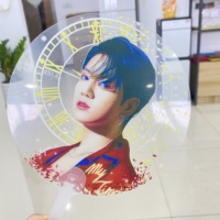 Usine de souvenirs promotionnels, vente en gros, éventails à main en plastique transparents personnalisés KPOP avec logo