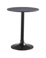 Tables à manger carrées modernes et minimalistes Osidi, grain de bois clair/bois massif noir, base en fonte, revêtement en poudre, restaurant, maison