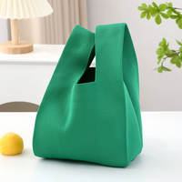 Stilvolle Mini-Strickhandtasche für Damen, Reise- und Strandnutzung, mit Zwei Griffen, Offener Verschluss, Modisches Faltbares Leichtgewicht-Design