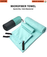 Serviette de sport en microfibre de haute qualité avec logo personnalisé, super absorbante et à séchage rapide pour la gym et le yoga