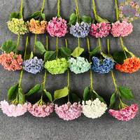 Vente en gros d'usine, fleurs d'hortensia 3D réalistes et hydratantes, décoration florale pour hôtel et mariage