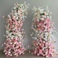 Arche de mariage en fleurs artificielles en soie réalistes pour décoration événementielle en gros