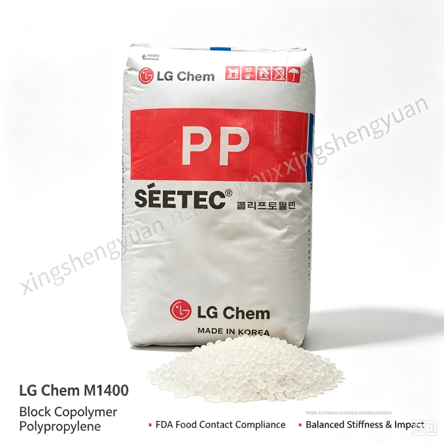 Chem PP M1400 Block Copolymer Polypropylene Injection Molding Grade Good Rigidity Impact Balance  Food Contact PP Resin Pellets