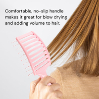 Brosse à cheveux creuse avec poignée en silicone Twisted Dry pour massage humide Fonction de démêlage pour voyage ou séchage par soufflage à la mode