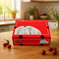 Boîte de présentation pliable personnalisée en carton ondulé pour fruits, avec poignée découpée, imprimée, en papier recyclé, pour l'emballage de légumes et produits frais en détail