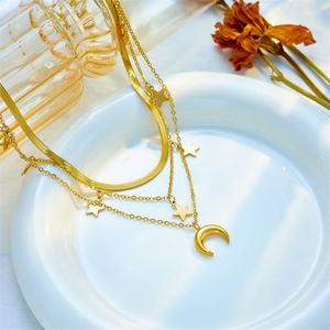 Collar Personalizado de Acero Inoxidable 316L Chapado en Oro de 14k y 18k Resistente al Agua, Collar con Colgante de Varias Capas para Mujer - Product Image 2