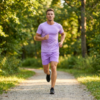 Ensemble T-shirt et short d'été unisexe de haute qualité, personnalisable avec logo, séchage rapide, léger, respirant, décontracté et sportif