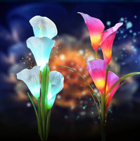 Solar Outdoor Garten leuchten Wasserdicht Bunte Tulpen Blumen Lichter Simulierte Blumen Dekoration Lichter für Patio Yard Garden