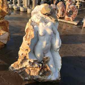 Décoration <span class=keywords><strong>de</strong></span> <span class=keywords><strong>jardin</strong></span> sculptée à <span class=keywords><strong>la</strong></span> main Art grandeur nature Sexy Nude Beautiful Woman pink White Marble Statue - Product Image 6