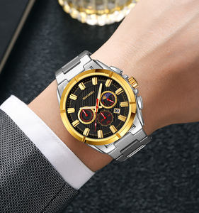 OEM personalizado de alta calidad de los hombres de banda de acero inoxidable reloj de pulsera de cuarzo 47mm resistente al agua hebilla de cristal broche puntero elegante - Product Image 2