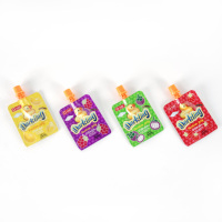 Emballage de liquide de boisson en plastique transparent imprimé de logo personnalisé Pochette debout avec bec verseur Pochette à bec verseur de jus
