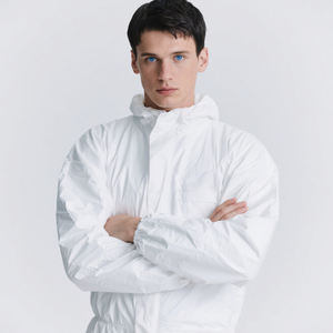 Combinaison blanche EPI personnalisée Type 5/6 Combinaison jetable microporeuse Combinaison <span class=keywords><strong>Tyvek</strong></span> <span class=keywords><strong>Dupont</strong></span> Combinaison jetable Hazmat pour vêtements de travail - Product Image 5