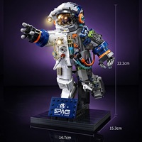 Jouet de construction pilote spatial en gros d'usine avec chien robot, modèle d'astronaute explorateur, cadeau pour enfants, adolescents et adultes