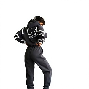 Custom Wholesale Unisex Charcoal Grey Heavyweight Fleece Acid Wash Winter Back Print Hoodie Piece <b>Set</b> OEM Custom Made <b>Twin</b> City - Product Image 1