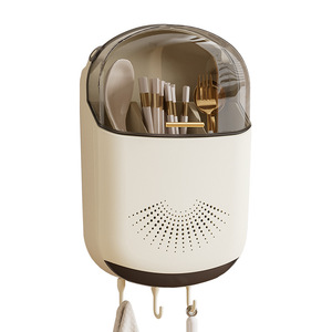 Hộp đựng đũa treo tường không đục lỗ Giá đựng đồ nhà bếp gia dụng giá đựng đồ thùng đựng thìa Giỏ đựng đũa nhà bếp - Product Image 5